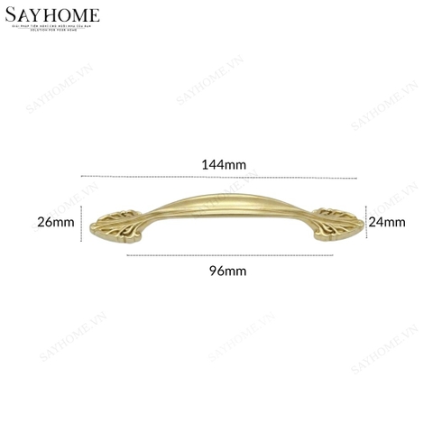 Tay nắm tủ tân cổ điển vintage màu vàng gold SH8837