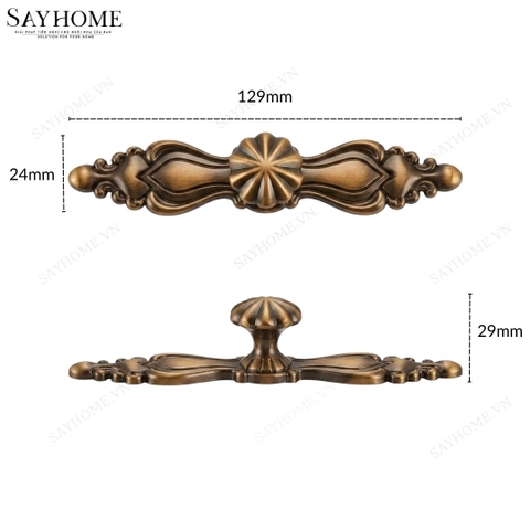 Tay nắm tủ tân cổ điển vintange màu đồng SH8853