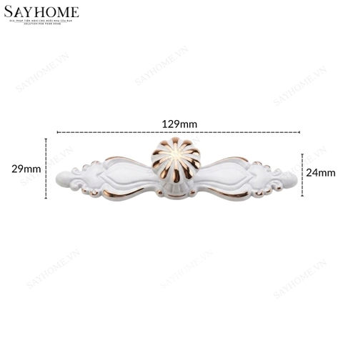 Tay nắm tủ tân cổ điển vintange màu trắng vàng SH8853 tại thành phố Hồ Chí Minh