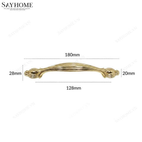 Tay nắm tủ tân cổ điển Vintage màu vàng gold SH8855