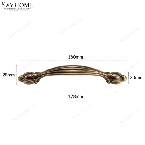 Tay nắm tủ tân cổ điển vintage màu đồng SH88D55-128 tại thành phố Hồ Chí Minh