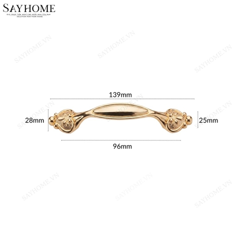 Tay nắm tủ tân cổ điển màu vàng gold SH8857