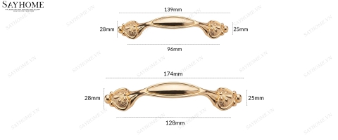 Tay nắm tủ tân cổ điển màu vàng gold SH8857