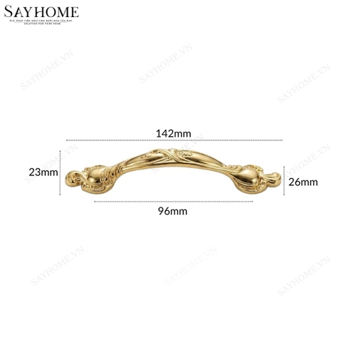 Tay nắm tủ tân cổ điển vintage màu vàng gold SH8858