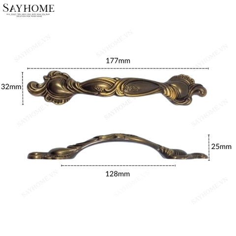 Tay nắm tủ tân cổ điển vintage màu vàng đồng SH88VD58 tại thành phố Hồ Chí Minh