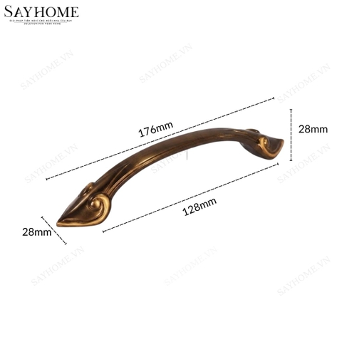 Tay nắm tủ tân cổ điển vintage màu vàng đồng SH8868