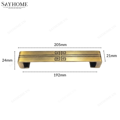 Tay nắm tủ tân cổ điển Vintage màu vàng đồng SH8870