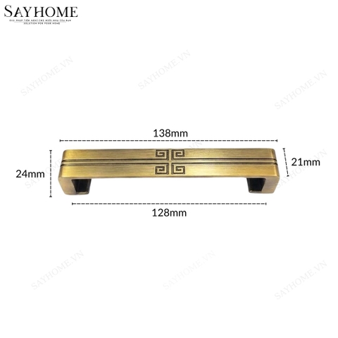 Tay nắm tủ tân cổ điển Vintage màu vàng đồng SH8870