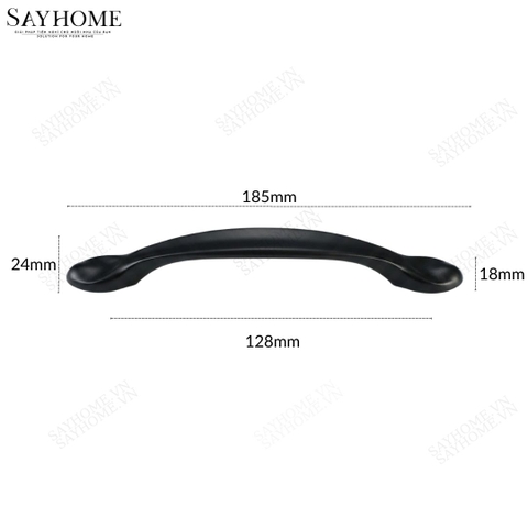 Tay nắm tủ hiện đại màu đen và màu bạc SH8890