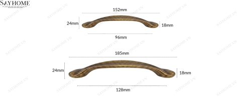 Tay nắm tủ tân cổ điển Vintage màu đồng SH8890