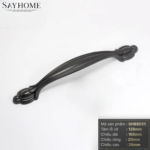 Tay nắm tủ tân cổ điển màu đen SH88D55 tại thành phố Hồ Chí Minh