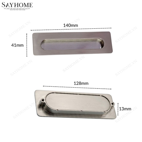Tay nắm âm tủ hiện đại màu bạc xước SH8935 tại Tân Bình