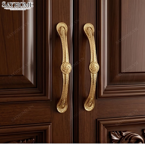 Tay nắm tủ tân cổ điển Vintage màu vàng gold 18k SH8939
