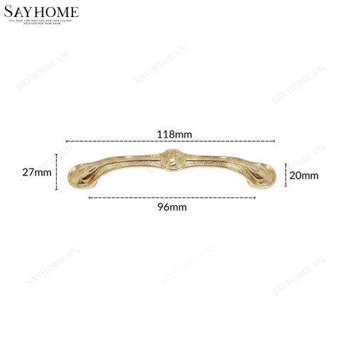 Tay nắm tủ tân cổ điển Vintage màu vàng gold 18k SH8939