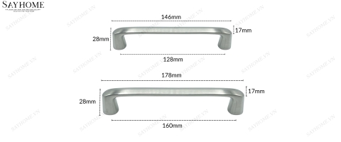 Tay nắm tủ hiện đại màu bạc SH8963