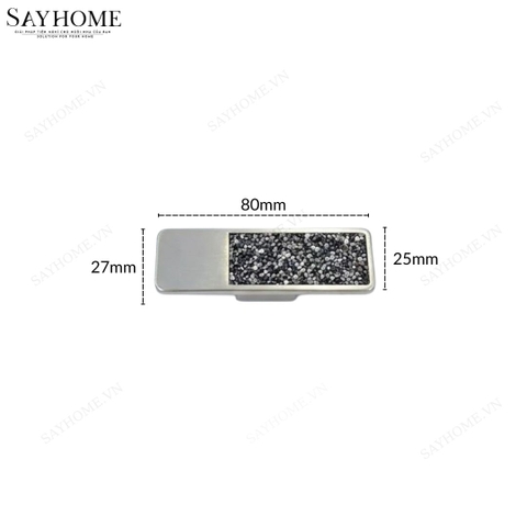Tay nắm tủ hiện đại màu inox khảm đá SH89I71 tại thành phố Hồ Chí Minh