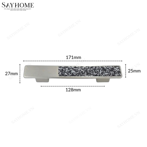 Tay nắm tủ hiện đại màu inox khảm đá SH89I71 tại thành phố Hồ Chí Minh