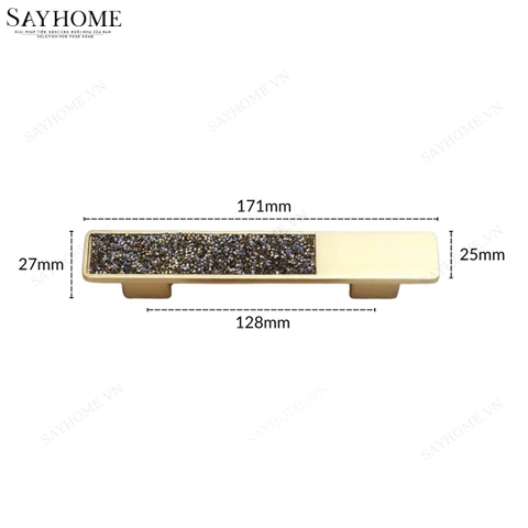 Tay nắm tủ hiện đại màu vàng gold khảm đá SH8971 tại thành phố Hồ Chí Minh