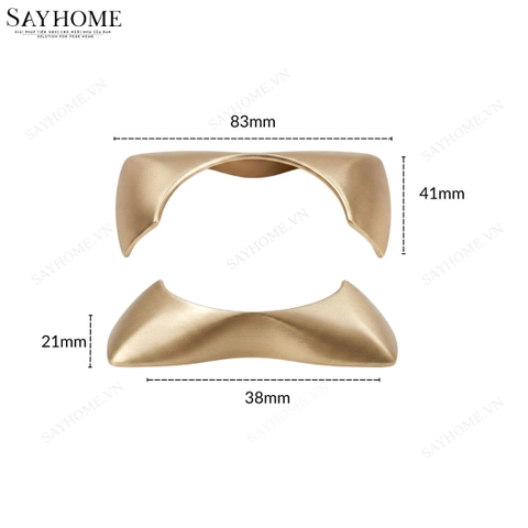 Tay nắm tủ tân cổ vintage bán nguyệt màu vàng gold SH8991