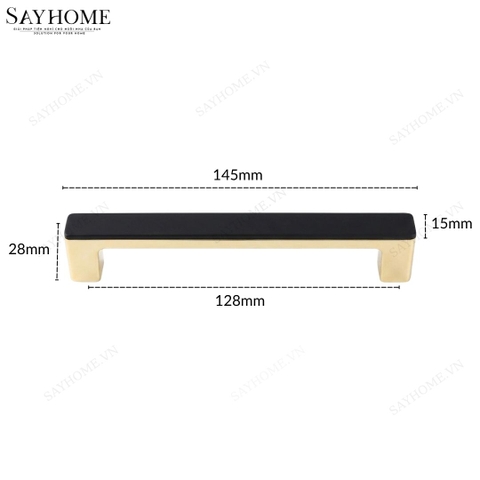 Tay nắm tủ hiện đại màu đen vàng gold SH8994