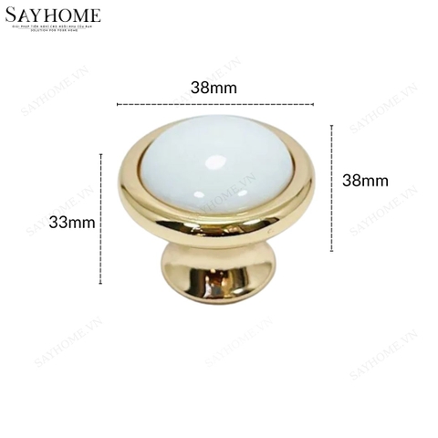 Núm tủ hiện đại màu vàng gold mặt sứ trắng SH9021 tại thành phố Hồ Chí Minh