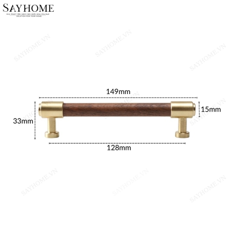 Tay nắm đũa tân cổ điển vintage màu vàng gold, gỗ óc chó SH90V66 tại thành phố Hồ Chí Minh