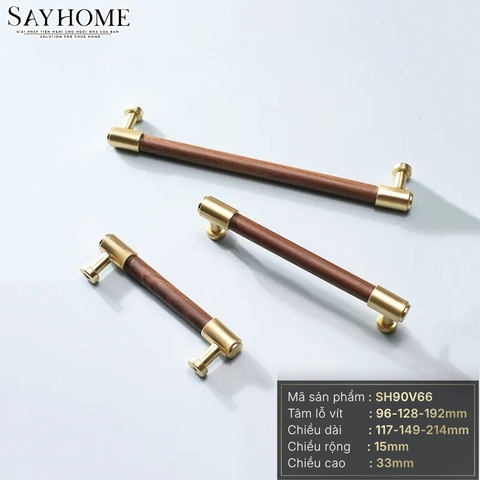 Tay nắm đũa tân cổ điển vintage màu vàng gold, gỗ óc chó SH90V66 tại thành phố Hồ Chí Minh