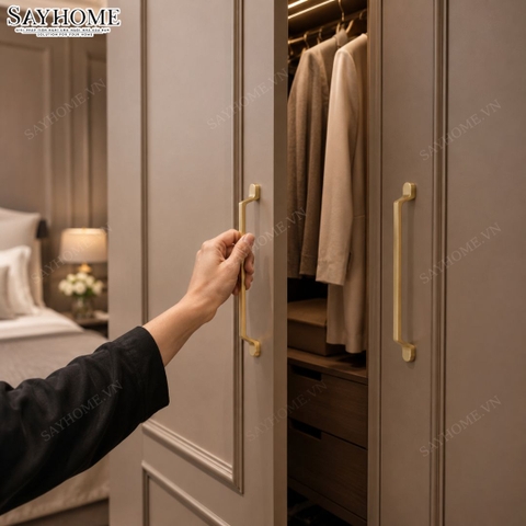 Tay nắm tủ hiện đại màu vàng gold SH9223