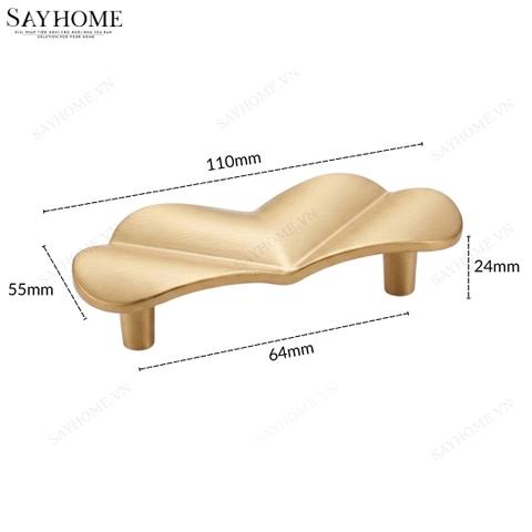 Tay nắm tủ tân cổ vintage bán nguyệt màu vàng gold SH9242