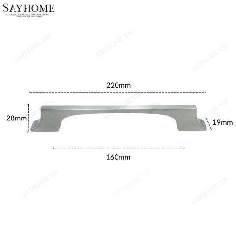 Tay nắm tủ hiện đại màu bạc xước SH93B29 tại thành phố Hồ Chí Minh