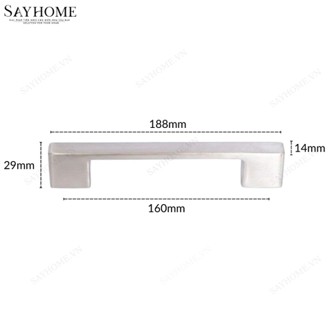 Tay nắm tủ hiện đại màu inox SH9386