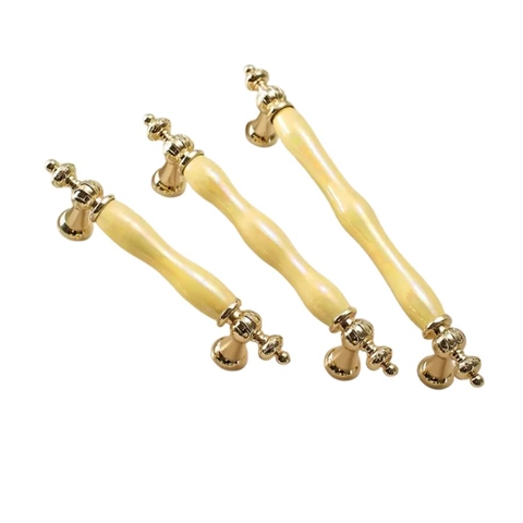 Tay nắm tân cổ điển Vintage màu vàng mặt sứ cao cấp vàng kem SH2028