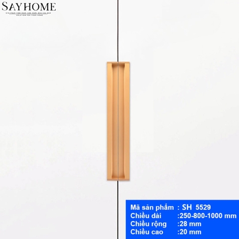 Tay nắm tủ âm hiện đại màu vàng mờ SH5529