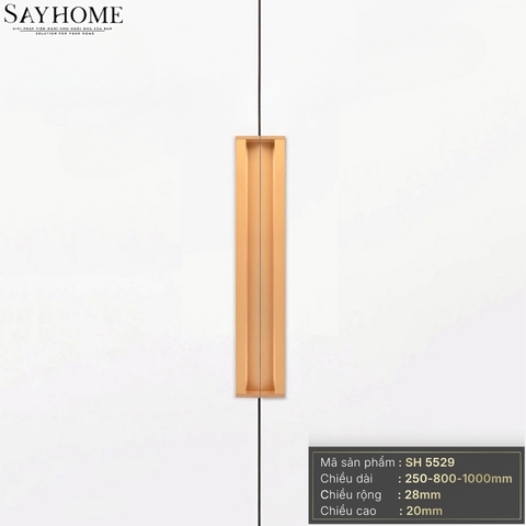 Tay nắm âm tủ hiện đại màu vàng mờ SH5529