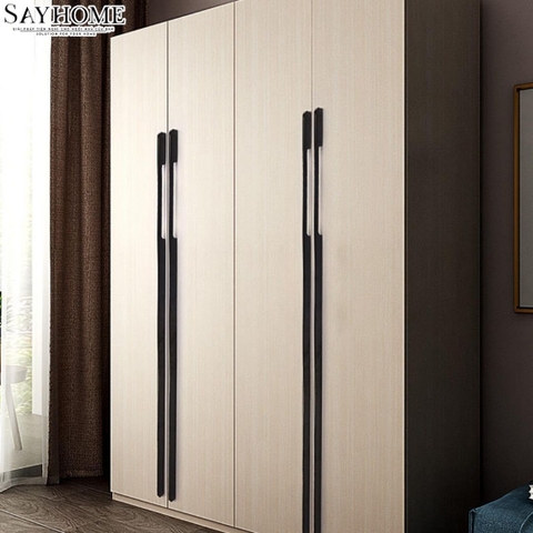 Tay nắm tủ áo thanh dài hiện đại màu đen, vàng SH7635