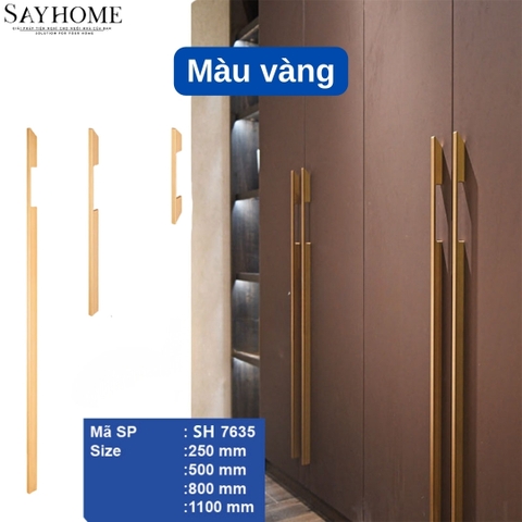 Tay nắm tủ áo thanh dài hiện đại màu đen, vàng SH7635
