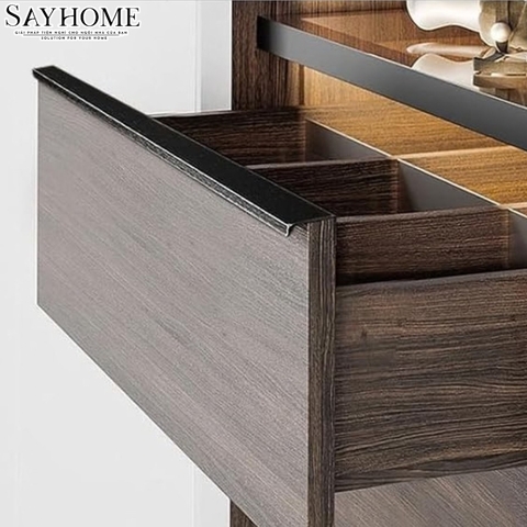 Tay nắm tủ áo thanh dài hiện đại màu đen SH160