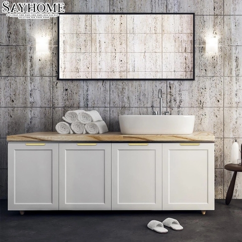 Tay nắm tủ áo thanh dài hiện đại màu vàng xước SH160