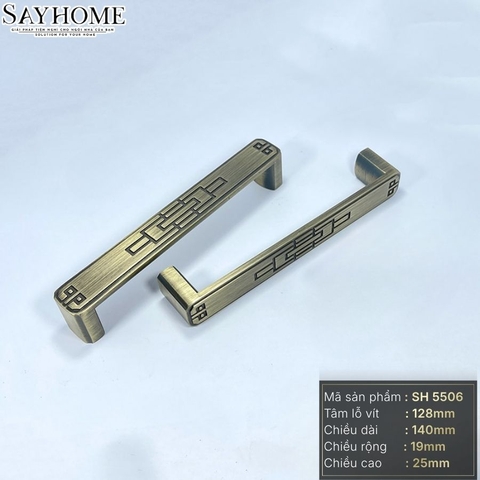 Tay nắm tủ tân cổ điển màu vàng đồng SH5506