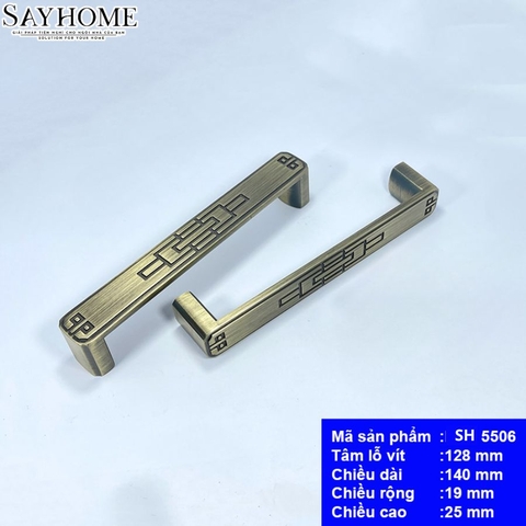 Tay nắm tủ tân cổ điển màu vàng đồng SH5506