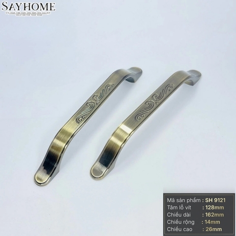 Tay nắm tủ tân cổ điển màu vàng đồng SH9121