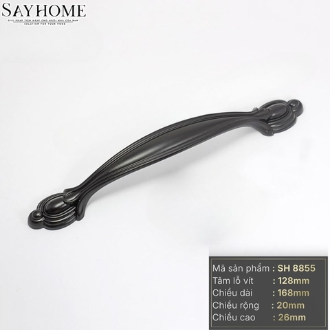 Tay nắm tủ tân cổ điển màu đen SH8855