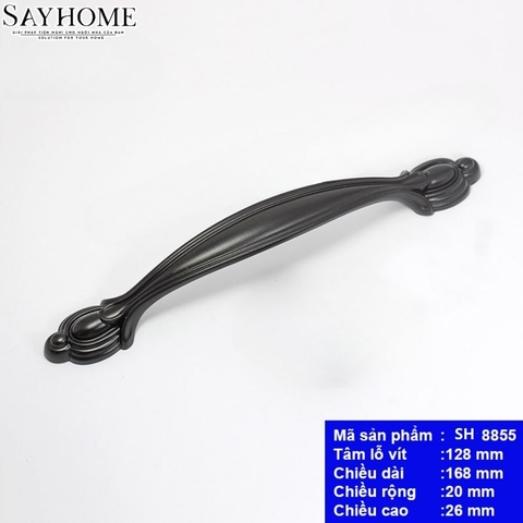 Tay nắm tủ tân cổ điển màu đen SH8855