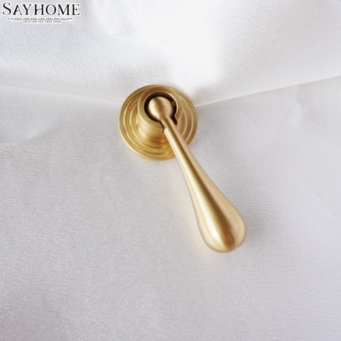 Tay nắm tủ tân cổ điển Vintage màu vàng đồng SH5581