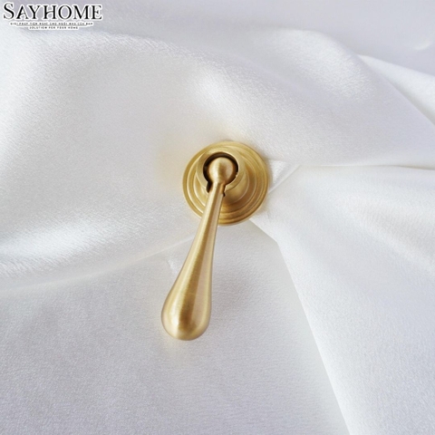 Tay nắm tủ tân cổ điển Vintage màu vàng đồng SH5581