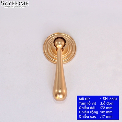Tay nắm tủ tân cổ điển Vintage màu vàng đồng SH5581