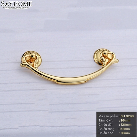 Tay nắm tủ tân cổ điển Vintage màu vàng gold 18k SH8298