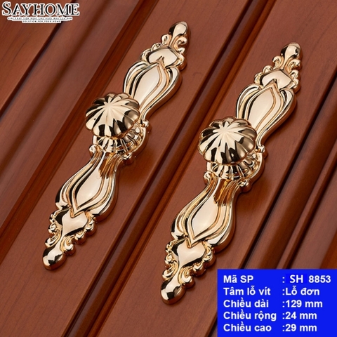 Núm tủ tân cổ điển Vintage màu vàng gild 24k SH8853