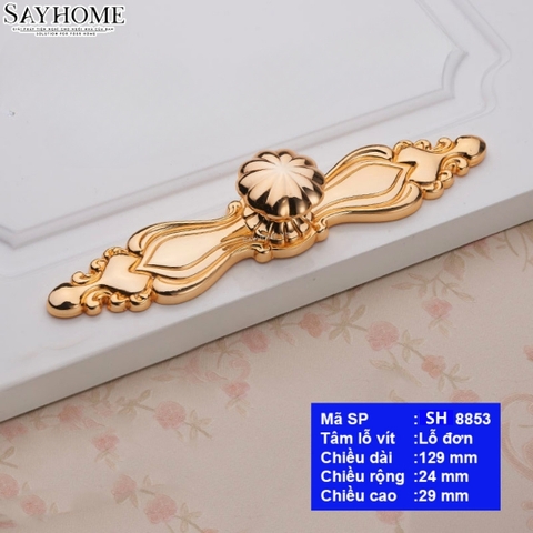 Núm tủ tân cổ điển Vintage màu vàng gild 24k SH8853
