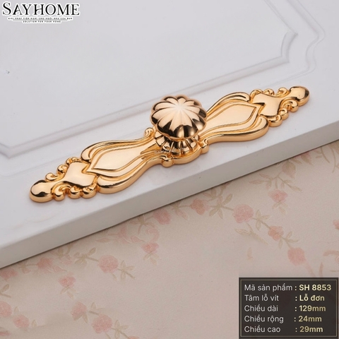 Tay nắm tủ tân cổ điển Vintage màu vàng gold 24k SH8853